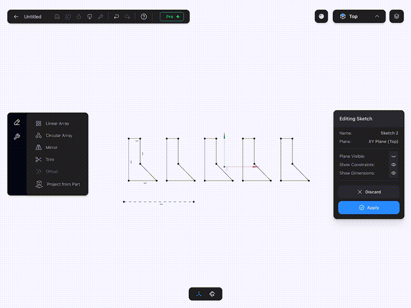 Work In Progress of the Linear Array Tool