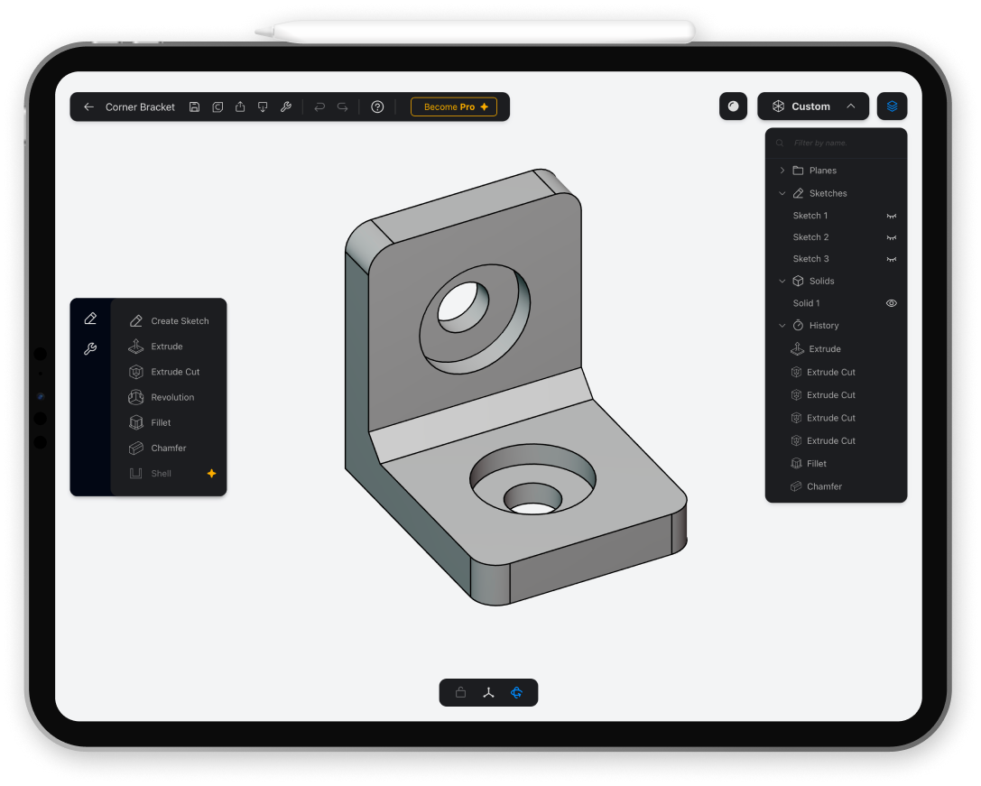 Corner Bracket built with Part3D